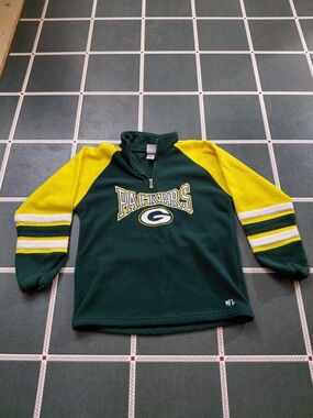 NFL Dark Green Fleece Zip Jacket with Red Logo Tag